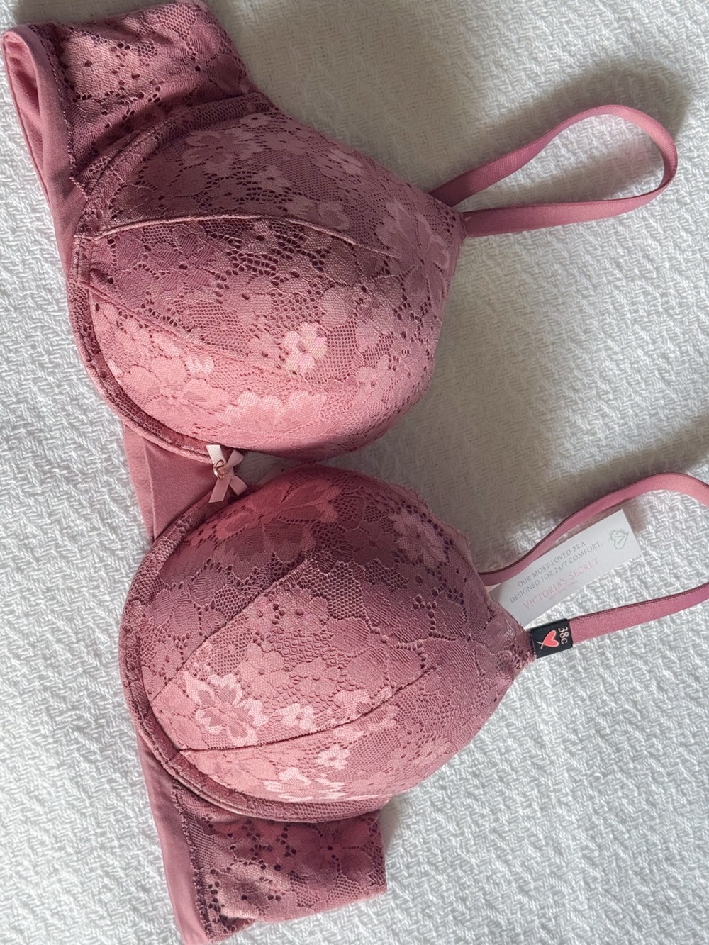 Victoria's Secret Body By Victoria Mauve Floral Lace Perfect Shape Bra NWT